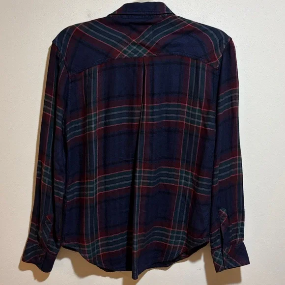 Rails Hunter Marine Rose Teal Plaid Flannel Button Down Long Sleeve Shirt Small - Picture 10 of 10